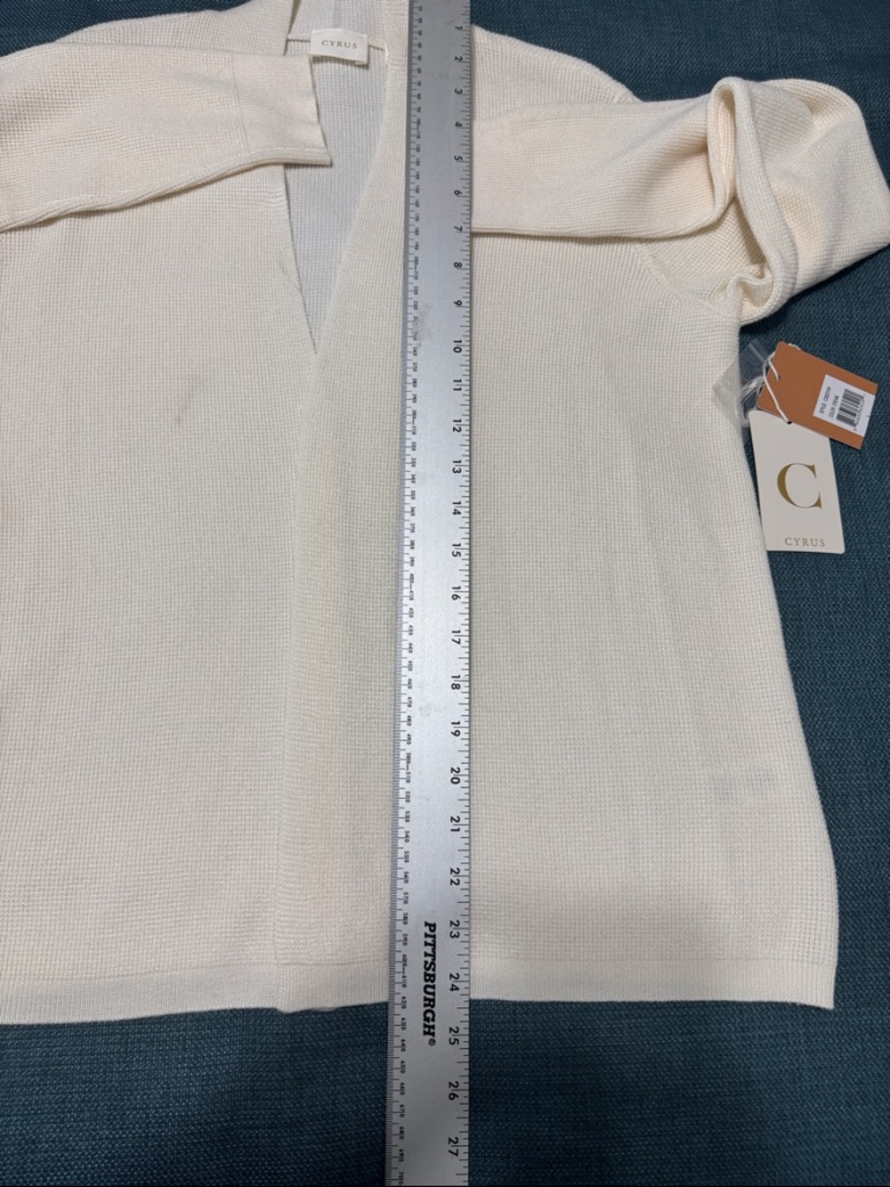 Cyrus Light Cream Open-Front Cardigan Women's Size Large Sweater in Cream NWT - Picture 10 of 13